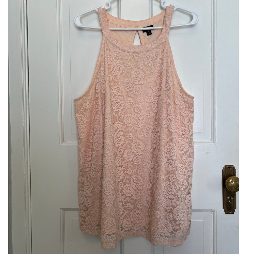 Torrid Goddess Tank Top Light Pink Floral Lace Tank Top Coquette Women's 1 / 1X